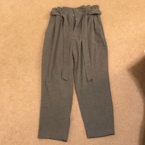 High-Waist Paper-Bag Pants with Pockets